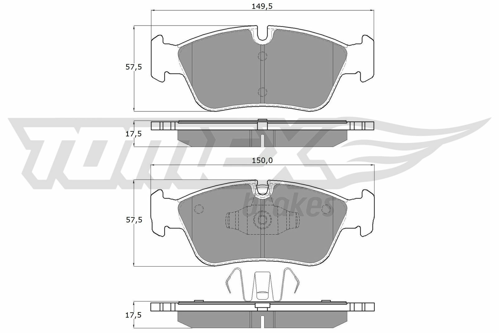 Sada brzdových platničiek kotúčovej brzdy TOMEX Brakes